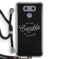 CaseCompany Capable: LG G6 Transparant Hoesje met koord