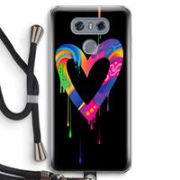CaseCompany Melts My Heart: LG G6 Transparant Hoesje met koord