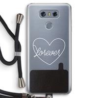 CaseCompany Forever heart pastel: LG G6 Transparant Hoesje met koord