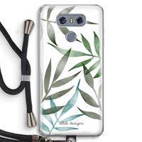 CaseCompany Tropical watercolor leaves: LG G6 Transparant Hoesje met koord