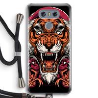CaseCompany Tiger and Rattlesnakes: LG G6 Transparant Hoesje met koord