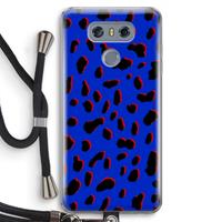 CaseCompany Blue Leopard: LG G6 Transparant Hoesje met koord