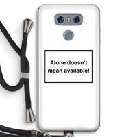 CaseCompany Alone: LG G6 Transparant Hoesje met koord