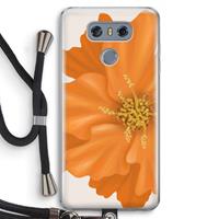 CaseCompany Orange Ellila flower: LG G6 Transparant Hoesje met koord