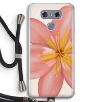 CaseCompany Pink Ellila Flower: LG G6 Transparant Hoesje met koord