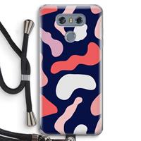 CaseCompany Memphis Shapes Pink: LG G6 Transparant Hoesje met koord