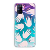 CaseCompany Hands pink: Oppo A92 Transparant Hoesje