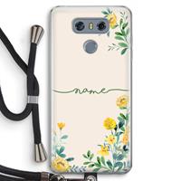 CaseCompany Gele bloemen: LG G6 Transparant Hoesje met koord