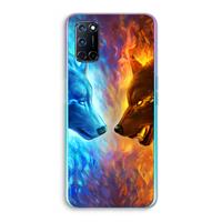 CaseCompany Fire & Ice: Oppo A92 Transparant Hoesje