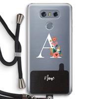 CaseCompany Pink Bouquet: LG G6 Transparant Hoesje met koord