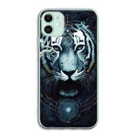 CaseCompany Darkness Tiger: iPhone 11 Transparant Hoesje