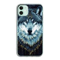 CaseCompany Darkness Wolf: iPhone 11 Transparant Hoesje