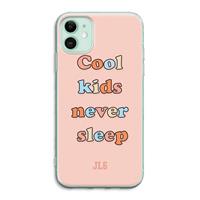CaseCompany Cool Kids Never Sleep: iPhone 11 Transparant Hoesje