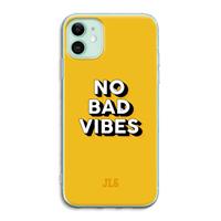 CaseCompany No Bad Vibes: iPhone 11 Transparant Hoesje