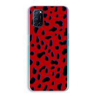 CaseCompany Red Leopard: Oppo A92 Transparant Hoesje