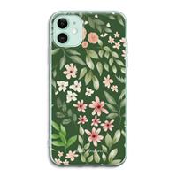 CaseCompany Botanical green sweet flower heaven: iPhone 11 Transparant Hoesje