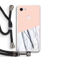CaseCompany A touch of peach: Pixel 3 XL Transparant Hoesje met koord