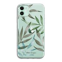 CaseCompany Tropical watercolor leaves: iPhone 11 Transparant Hoesje