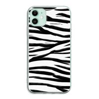 CaseCompany Zebra pattern: iPhone 11 Transparant Hoesje