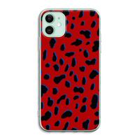 CaseCompany Red Leopard: iPhone 11 Transparant Hoesje