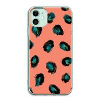 CaseCompany Pink Cheetah: iPhone 11 Transparant Hoesje