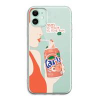 CaseCompany Peach please!: iPhone 11 Transparant Hoesje