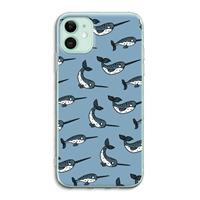 CaseCompany Narwhal: iPhone 11 Transparant Hoesje