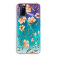 CaseCompany Peachy flowers: Oppo A92 Transparant Hoesje
