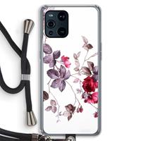 CaseCompany Mooie bloemen: Oppo Find X3 Pro Transparant Hoesje met koord