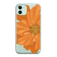 CaseCompany Orange Ellila flower: iPhone 11 Transparant Hoesje