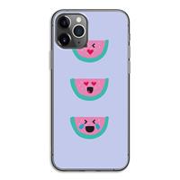 CaseCompany Smiley watermeloen: iPhone 11 Pro Transparant Hoesje