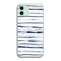 CaseCompany Ink Stripes: iPhone 11 Transparant Hoesje