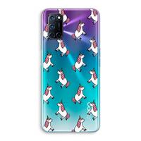 CaseCompany Eenhoorns overal: Oppo A92 Transparant Hoesje