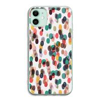 CaseCompany Tropical Dots: iPhone 11 Transparant Hoesje