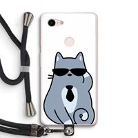 CaseCompany Cool cat: Pixel 3 XL Transparant Hoesje met koord