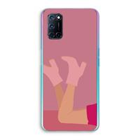 CaseCompany Pink boots: Oppo A92 Transparant Hoesje