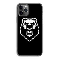 CaseCompany Angry Bear (black): iPhone 11 Pro Transparant Hoesje