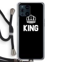 CaseCompany King zwart: Oppo Find X3 Pro Transparant Hoesje met koord