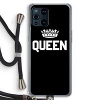 CaseCompany Queen zwart: Oppo Find X3 Pro Transparant Hoesje met koord
