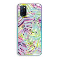CaseCompany Tropical Palms Blue: Oppo A92 Transparant Hoesje