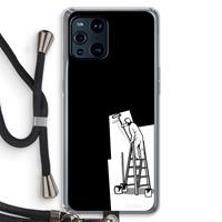 CaseCompany Musketon Painter: Oppo Find X3 Pro Transparant Hoesje met koord