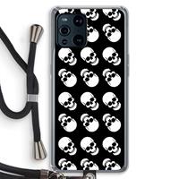 CaseCompany Musketon Skulls: Oppo Find X3 Pro Transparant Hoesje met koord