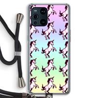 CaseCompany Musketon Unicorn: Oppo Find X3 Pro Transparant Hoesje met koord