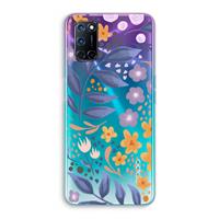 CaseCompany Flowers with blue leaves: Oppo A92 Transparant Hoesje