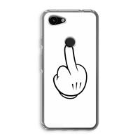 CaseCompany Middle finger white: Google Pixel 3a Transparant Hoesje