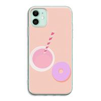 CaseCompany Donut: iPhone 11 Transparant Hoesje