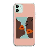 CaseCompany Orange lips: iPhone 11 Transparant Hoesje