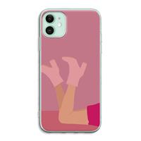 CaseCompany Pink boots: iPhone 11 Transparant Hoesje