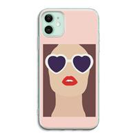 CaseCompany Red lips: iPhone 11 Transparant Hoesje