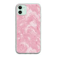 CaseCompany Abstract Painting Pink: iPhone 11 Transparant Hoesje